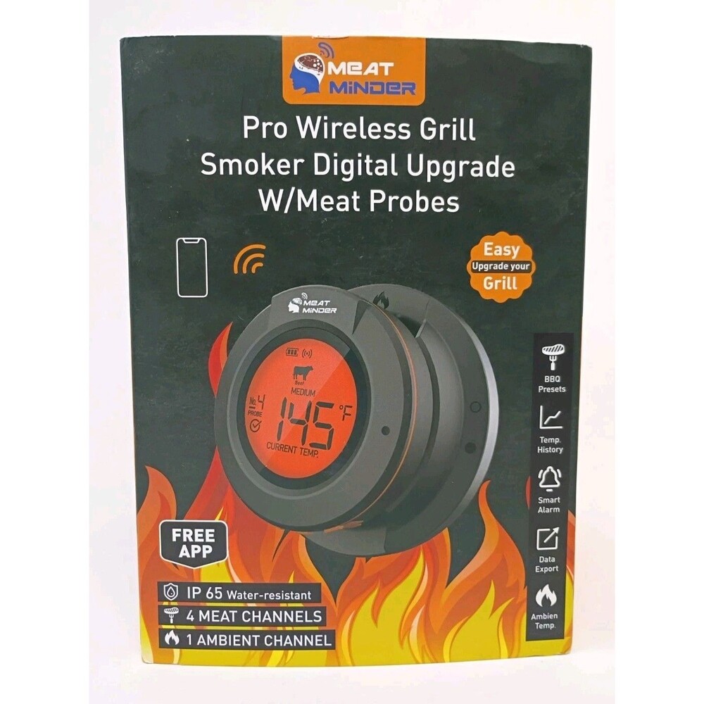 Meat Minder Pro Wireless Grill Smoker Digital Upgrade W/ Meat Probes Free App